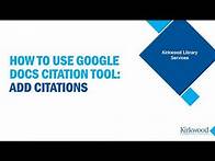 Video thumbnail for How to use Google Docs Citation Tool: Add Citations / pt. 1, MLA
