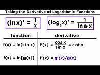Video thumbnail for Derivatives of Logarithmic and Exponential Functions