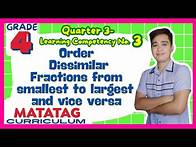 Video thumbnail for Order Dissimilar Fractions Grade 4: Q3- Lesson 3 MATATAG Curriculum