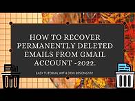 Video thumbnail for How to Recover Permanently Deleted Emails from Gmail - 2022.