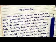 Video thumbnail for Story: The Golden Egg | Beautiful English Handwriting with moral | English Stories for Kids