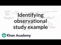 Video thumbnail for Worked example identifying observational study | Study design | AP Statistics | Khan Academy