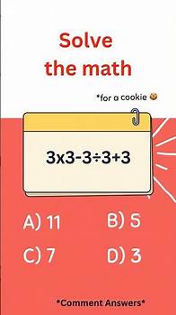 Video thumbnail for Solve the math 3x3-3÷3+3