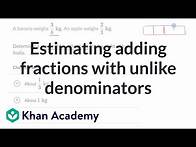 Video thumbnail for Estimating adding fractions with unlike denominators