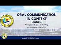 Video thumbnail for Lesson 10: Principles of Speech Writing | Oral Communication in Context
