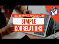 Video thumbnail for HOW TO WRITE APA STYLE RESULTS — Simple Correlations