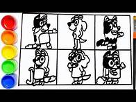 Video thumbnail for 🔵 Drawing Bluey Characters 🐶 | Drawings for Kids | Bluey Cartoon | BLUEY Characters Drawing