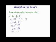 Video thumbnail for Completing the Square - Corbettmaths