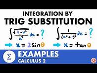 Video thumbnail for Trigonometric Substitution Examples | Calculus 2 - JK Math
