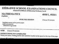 Video thumbnail for Mathematics O'level June 2011 Paper 1 Full Paper Zimsec @mathszoneafricanmotives