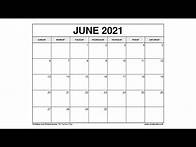 Video thumbnail for Printable June 2021 Calendar Templates with Holidays - VL Calendar