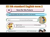Video thumbnail for EE 5th standard English term 2 workbook answers unit 4 save for the future