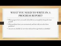 Video thumbnail for Progress Report Writting tutorial