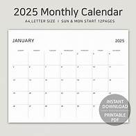 Video thumbnail for 2025 Printable Calendar, A4, Letter Size Monthly Planner, Landscape Monday & Sunday Start, Minimalist PDF Digital Download, Instant Download - Etsy