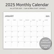 Video thumbnail for 2025 Printable Calendar, A4, Letter Size Monthly Planner, Landscape Monday & Sunday Start, Minimalist PDF Digital Download, Instant Download - Etsy