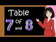 Video thumbnail for Table of 7 and 8 | multiplication table of 7 and 8 | Rhythmic table of Seven and Eight | kidstart tv