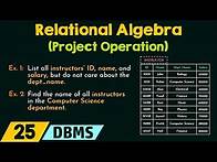 Video thumbnail for Relational Algebra (Project Operation)