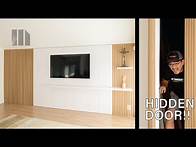 Video thumbnail for How To Build Slat Feature Wall With Hidden Door! // Living Room Remodel // Woodworking