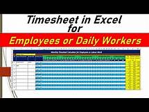 Video thumbnail for How to make timesheet calculator in excel for multi employees | Timesheet Excel Template