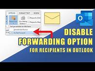 Video thumbnail for How to Disable Email Forwarding Option for Recipients in Outlook