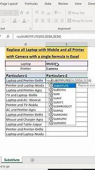 Video thumbnail for How to Substitute Multiple Items with Single Formula | SUBSTITUTE function | MS Excel | #shorts