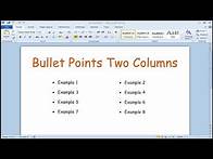 Video thumbnail for How to create bullet points in two columns Microsoft Word