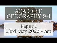 Video thumbnail for AQA GCSE 9-1 GEOGRAPHY PAPER 1 2022 - Physical Geography