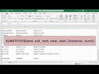 Video thumbnail for How to Use SUBSTITUTE function to Replace Text in Excel - Office 365