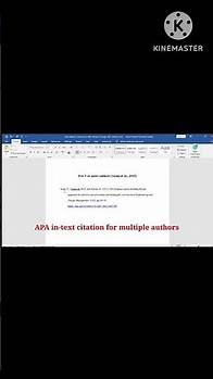 Video thumbnail for APA intext citation for multiple authors/ APA in-text citations