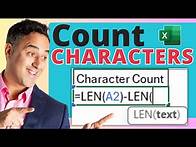 Video thumbnail for How to Count Characters Using the Length Function in Excel
