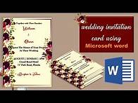 Video thumbnail for how to make a wedding invitation card using Microsoft Word || FREE TEMPLATE