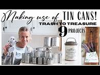 Video thumbnail for Tin Can Projects ~ Trash to Treasure ~ Repurposed Tin Cans ~ Tin Can Crafts ~ Upcycled Trash