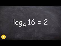 Video thumbnail for How to convert between logarithmic form and exponential