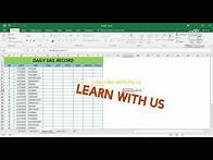 Video thumbnail for how to create excel daily sales record. Make your work easy with daily records. daily records