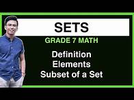 Video thumbnail for Introduction to Sets - Elements and Subset of a Set | Grade 7 Math @MathTeacherGon