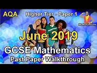 Video thumbnail for GCSE Maths AQA June 2019 Paper 1 Higher Tier Walkthrough (21 May 2019)
