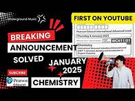 Video thumbnail for January 2025 | Chemistry Unit 1 | Solved Paper | WCH11/01 International Advanced Level | Section A