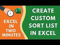 Video thumbnail for How to Create Custom Sort List in Excel (Easy Step-by-Step)
