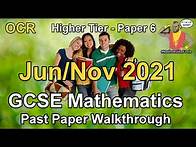 Video thumbnail for OCR GCSE Maths June 2021 / November 2021 Paper 6 Higher Tier Walkthrough
