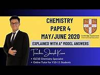 Video thumbnail for IGCSE Chemistry Paper 4 [May/June 2020] Solved with A* Model Answers and Detailed Explanations