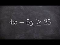 Video thumbnail for Graphing a linear inequality by the x and y intercepts