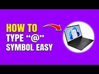 Video thumbnail for How To Type '@ Symbol on Laptop Keyboard