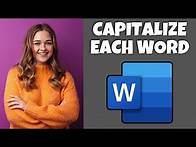 Video thumbnail for How To Capitalize Each Word In Microsoft Word | Step By Step Guide - Microsoft Word Tutorial