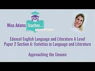 Video thumbnail for Edexcel English Lang & Lit Paper 2 A - Tackling the Unseen Analysis