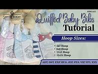 Video thumbnail for SDS1457 Quilted Baby Bibs with Shadow Work