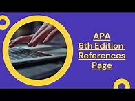 Video thumbnail for APA Formatting, References Page