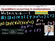Video thumbnail for Quantifiers occurring in combinations Math lesson and exercises