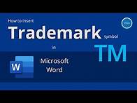 Video thumbnail for How to insert Trademark Symbol in Word