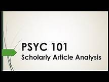 Video thumbnail for PSYC 101 Scholarly Article Analysis