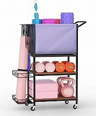Video thumbnail for Yoga Mat Storage Rack 3-Tier Wooden Home Gym Storage Rack Yoga Mat Holder with Large Capacity Side Shelf and Roller Wheels Home Gym Storage for Yoga Mat, Foam Roller, and Gym Equipment Storage